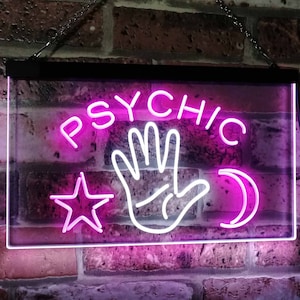 Psychic Reader Star Moon Boutique Bedroom Decor Dual Color LED Neon Sign st6-i3088