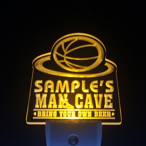 Name Personalized Custom Man Cave Basketball Bar Day/ Night Sensor LED Sign wsqc-tm