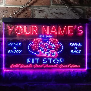 Personalized LED Neon Sign – Your Name & Est Year – 16x12 Inch, Green & Blue, For Billiards Room, Garage, Bar - View #8