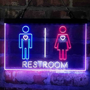 Restroom Toilet Men Women Unisex Tri-color Led Neon Sign st9-i3029