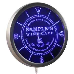 Name Personalized Custom Home Wine Cave Bar Beer Neon Sign LED Wall Clock ncqw-tm