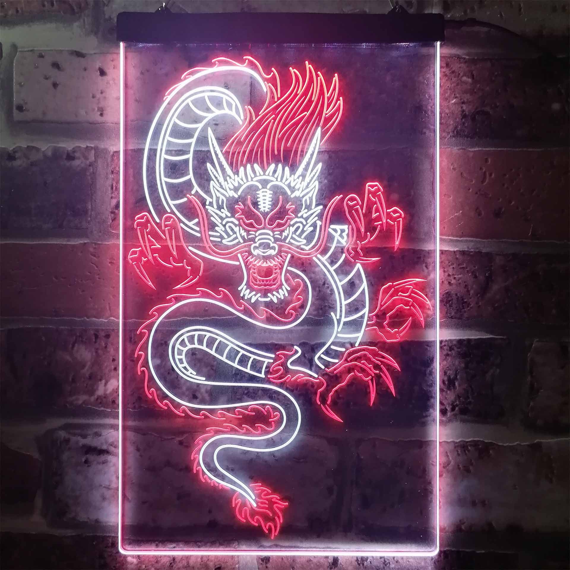 Chinese Dragon Room Display Dual Color LED Neon Sign St6