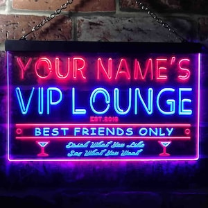 Personalized Your Name Est Year Theme VIP Lounge Bar Club Pub Dual Color LED Neon Sign st6-qi1-tm