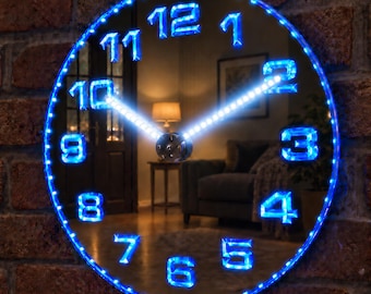GlowHands Smart LED Wall Clock, Continuous Glowing Star Hands, RGBIC App Control, Modern Aesthetic Room Decor, Cool Tech Gift