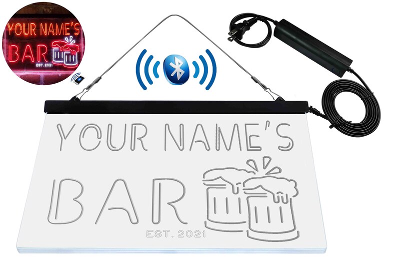 Personalized Beer Mug Decoration Home Bar Tri-color LED Neon Light Sign ...