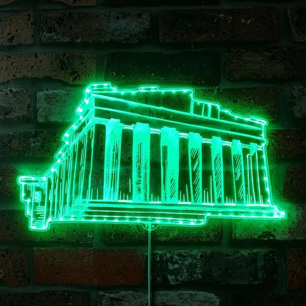 The Parthenon Greece Landmark RGB Dynamic Glam LED Sign - Cut-to-Edge Shape - Smart 3D Wall Decoration - Multicolor st06-fnd-i0266-c