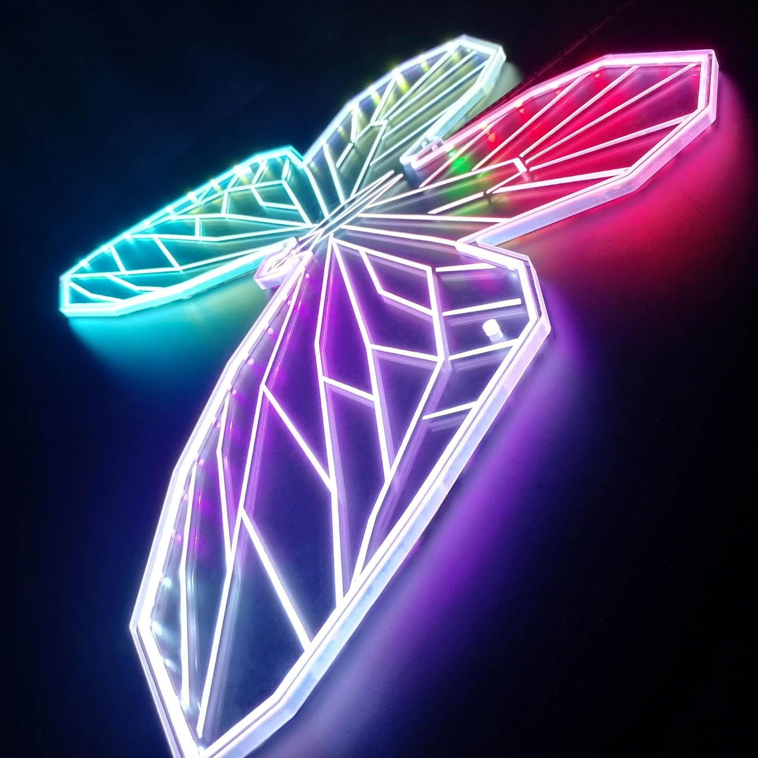 Butterfly Geometric Insect RGB Dynamic Glam LED Sign Cut-to-edge Shape ...