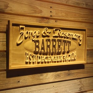wpa0292 Personalized Custom Wedding Family Sign Surname Last Name Rustic Home Décor Housewarming Gift 5 Year Anniversary Gift Wooden Signs