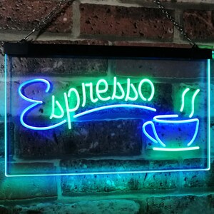 Espresso Coffee Shop Dual Color LED Neon Sign st6-i2075