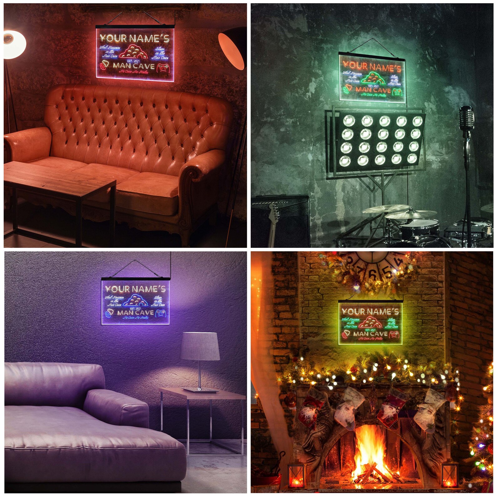 Personalized Custom Man Cave Home Bar Tri-color LED Neon Light - Etsy