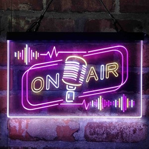 On Air Speaker Microphone DND Tri-color Led Neon Sign st9-m2028