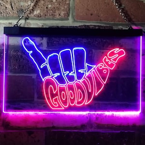 Good Vibes Only Hand Party Decoration Dual Color LED Neon Sign st6-i1076