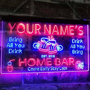 Red and Blue ADVPRO Home Bar Led Neon Sign
