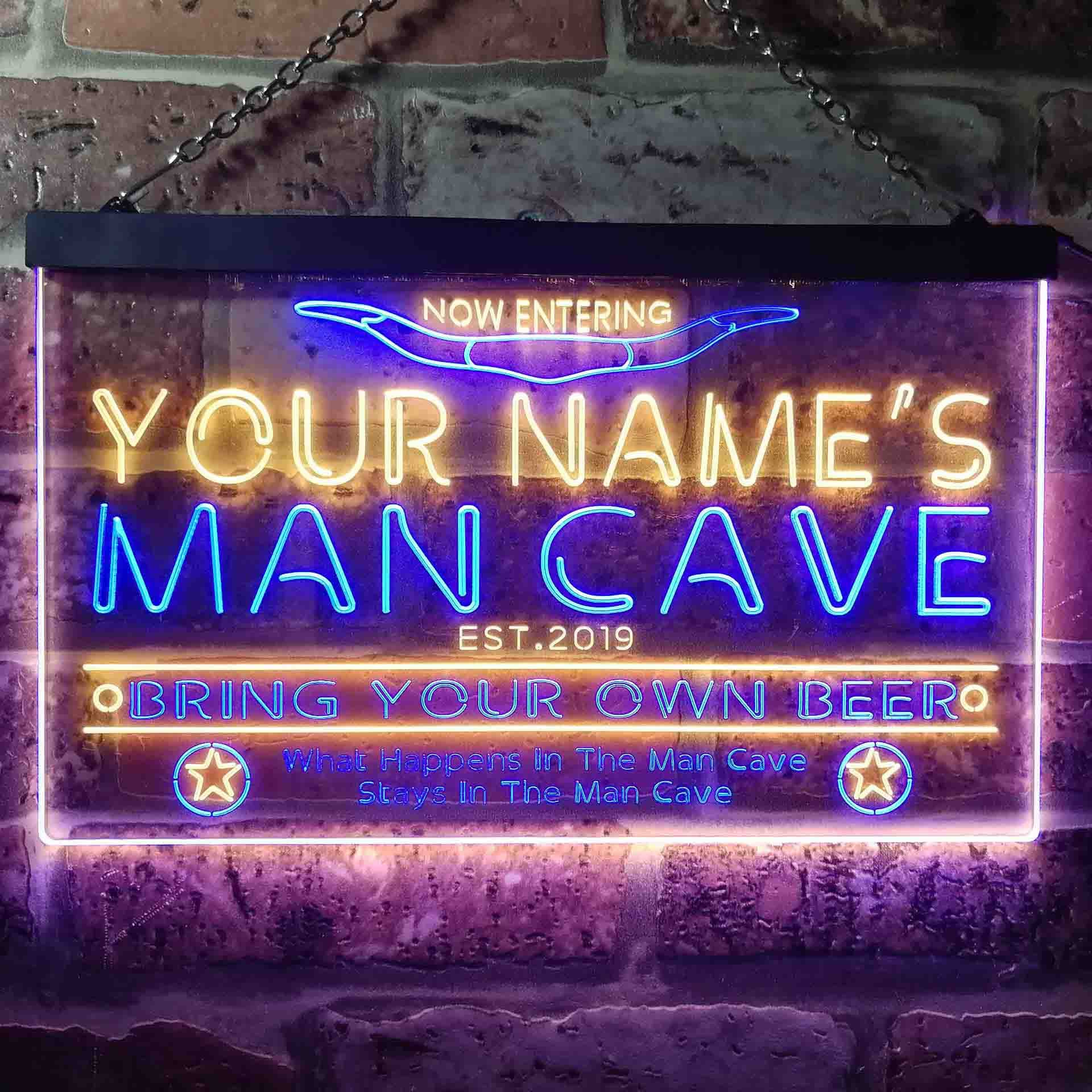 Personalized Your Name Est Year Theme Man Cave Beer Dual Color LED Neon Sign st6-pb2-tm