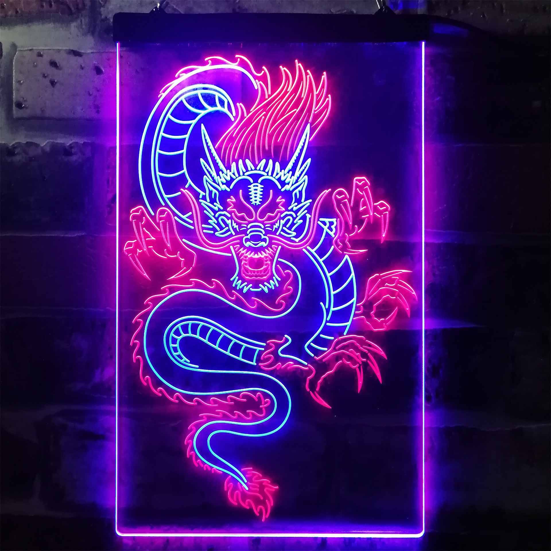 Chinese Dragon Room Display Dual Color LED Neon Sign St6