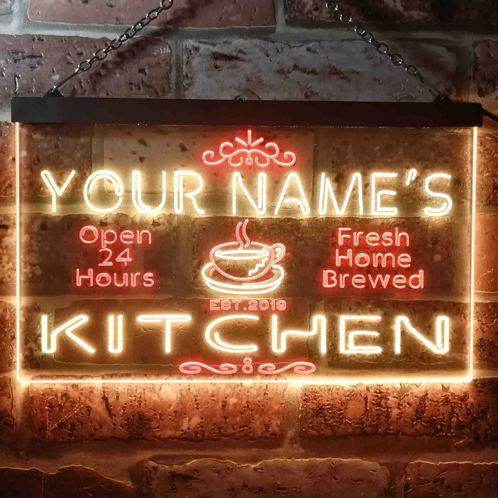 Personalized Your Name Est Year Theme Kitchen Coffee Deco Dual - Etsy