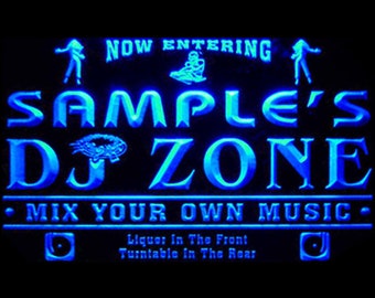 Name Personalized Custom DJ Zone Music Turntable Disco Bar Beer Neon Sign st3-qh-tm