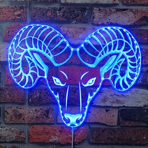 Head of Ram RGB Dynamic Glam LED Sign Cut-to-edge Shape Smart 3D Wall ...