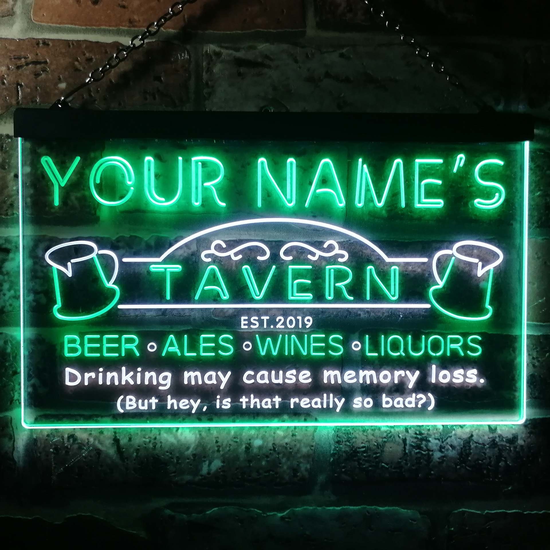 Insegna Luminosa LED Personalizzata – Nome E Anno Con Boccale Di Birra, Colori Verde E Giallo, 60x40 Cm, Risparmio Energetico - 3