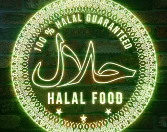 Halal Food Moslim Gegarandeerd RGB Dynamic Glam LED-bord - Cut-to-Edge vorm - Slimme 3D-wanddecoratie - Veelkleurig st06-fnd-i0062-c