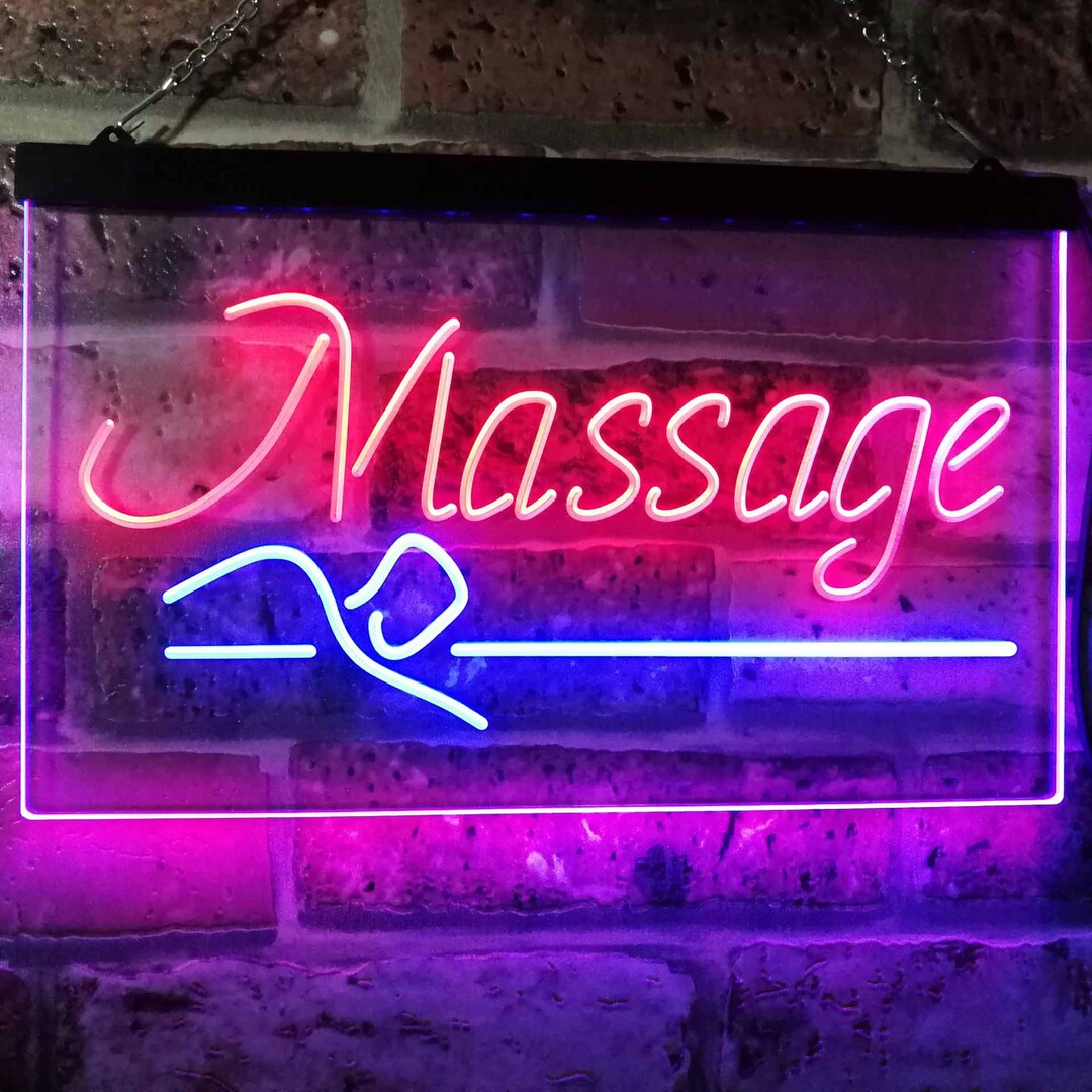 Massage Therapy Open Display Shop Decoration Dual Color LED Neon Sign ...