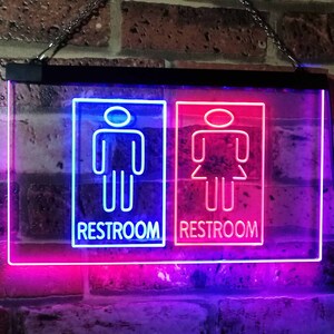 Restroom Male Female Boy Girl Toilet Dual Color LED Neon Sign - Etsy