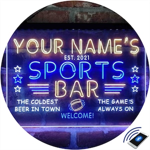 Personalized Sports Base Home Bar Tri-Color LED Neon Light Sign,Unique 3D Engraved Art Decor | Customize Name Date Text Man Cave  st9-tj1-tm