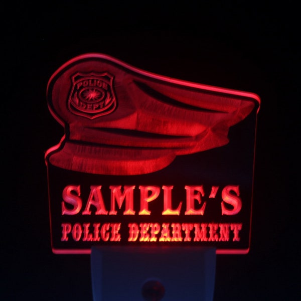Name Personalized Custom Police Station Badge Bar Beer Day/ Night Sensor LED Sign wstk-tm