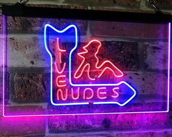 New Live Nudes Arrow Bar Cub Artwork Neon Light Sign 20"x16" 
