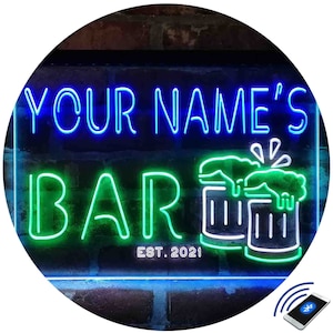 Personalized Beer Mug Decoration Home Bar Tri-Color LED Neon Light Sign,Unique 3D Engraved Art Decor Customize Name Date Man Cave  st9-w1-tm