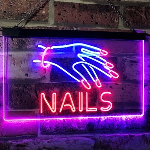 Nails Beauty Salon Indoor Display Dual Color LED Neon Sign st6-i2553