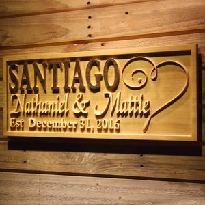 wpa0295 Personalized Custom Wedding Family Sign Surname Last Name Rustic Home Décor Housewarming Gift 5 Year Anniversary Gift Wooden Signs
