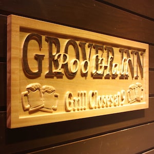 wpa0207 Name Personalized POOL HALL Wood Engraved Wooden Sign