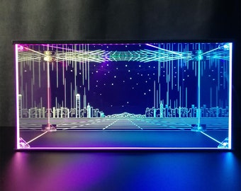 Skyline City View Scenario Display Box Model Figure Display Box Case dc3-i0022