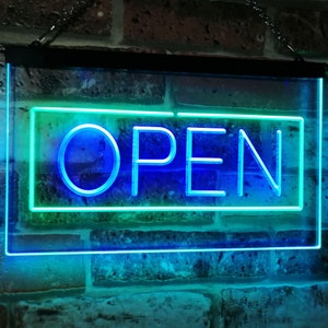Open Shop Display Rectangle Dual Color LED Neon Sign St6-i2019 - Etsy