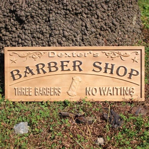 wpa0450 Name Personalized Barber Shop Hair Cut Pole Design Decoration Housewarming Gifts Wood Engraved Wooden Sign