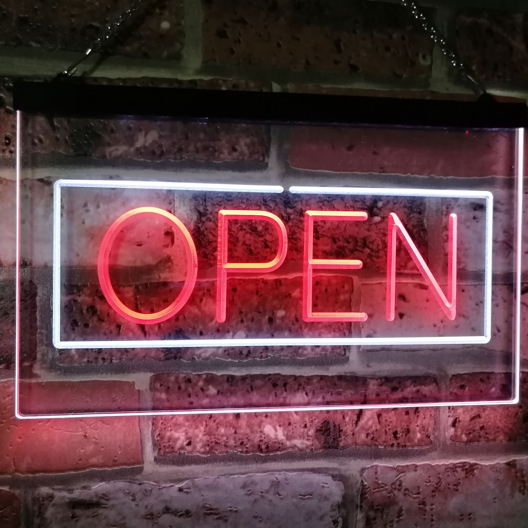 Open Shop Display Rectangle Dual Color LED Neon Sign St6-i2019 - Etsy