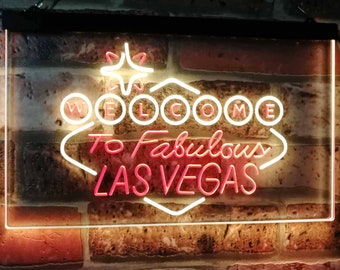 Welcome to Las Vegas Casino Beer Bar Display Dual Color LED Neon Sign st6-i3078