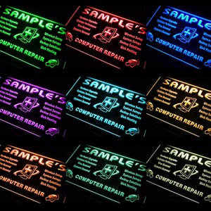 Name Personalized Custom Computer Repairs Shop Display Neon Sign st3-tr-tm