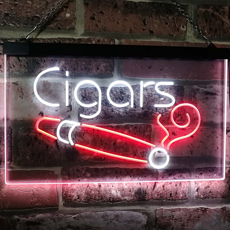 Cigars Lover Room DÃ©cor Dual Color LED Neon Sign St6-i2335 - Etsy