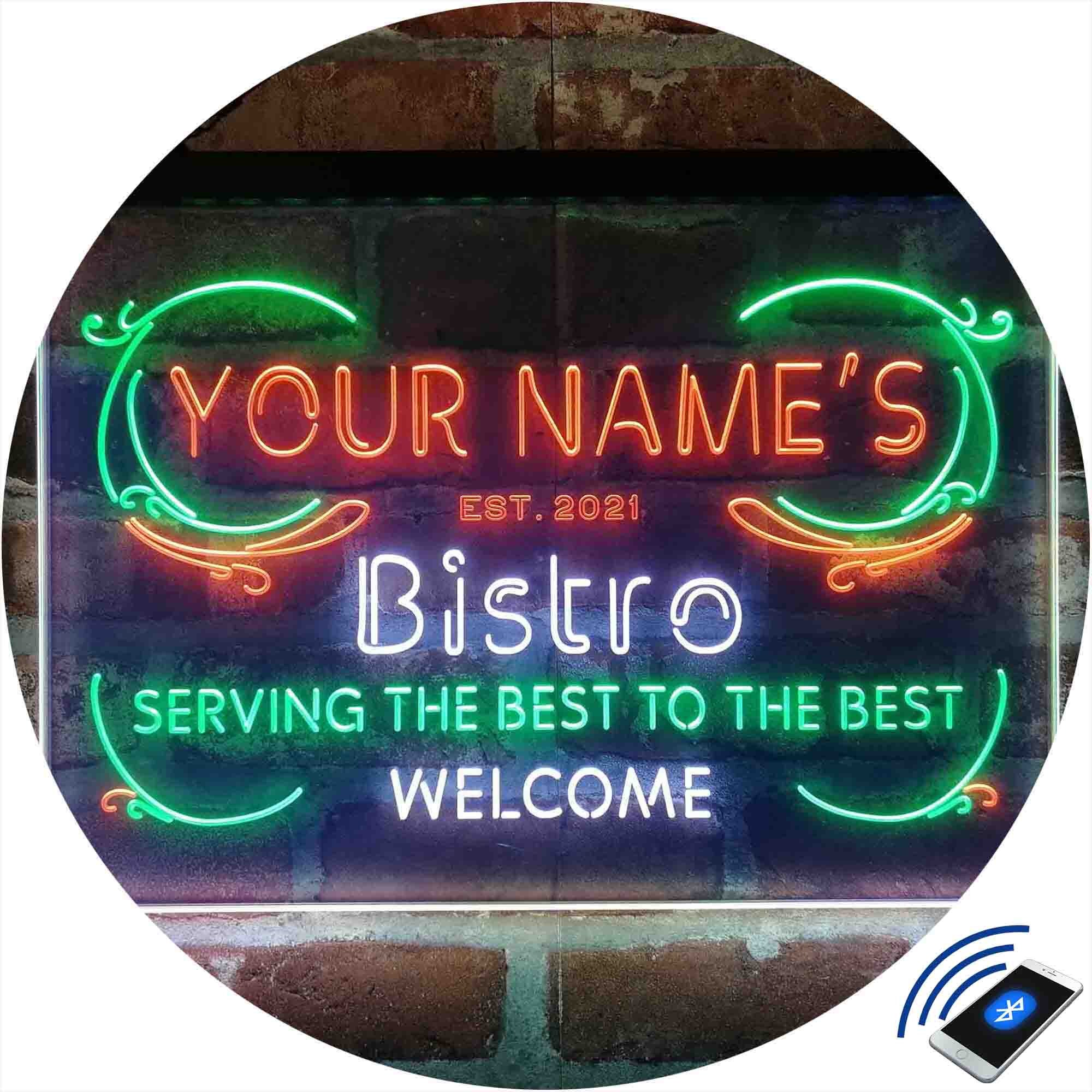 Personalisiertes Bistro Küchendeko Home Bar Tri-Color LED Neon | Etsy