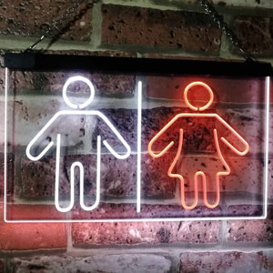 Toilet Man Woman Male Female Washroom WC Restroom Dual Color - Etsy