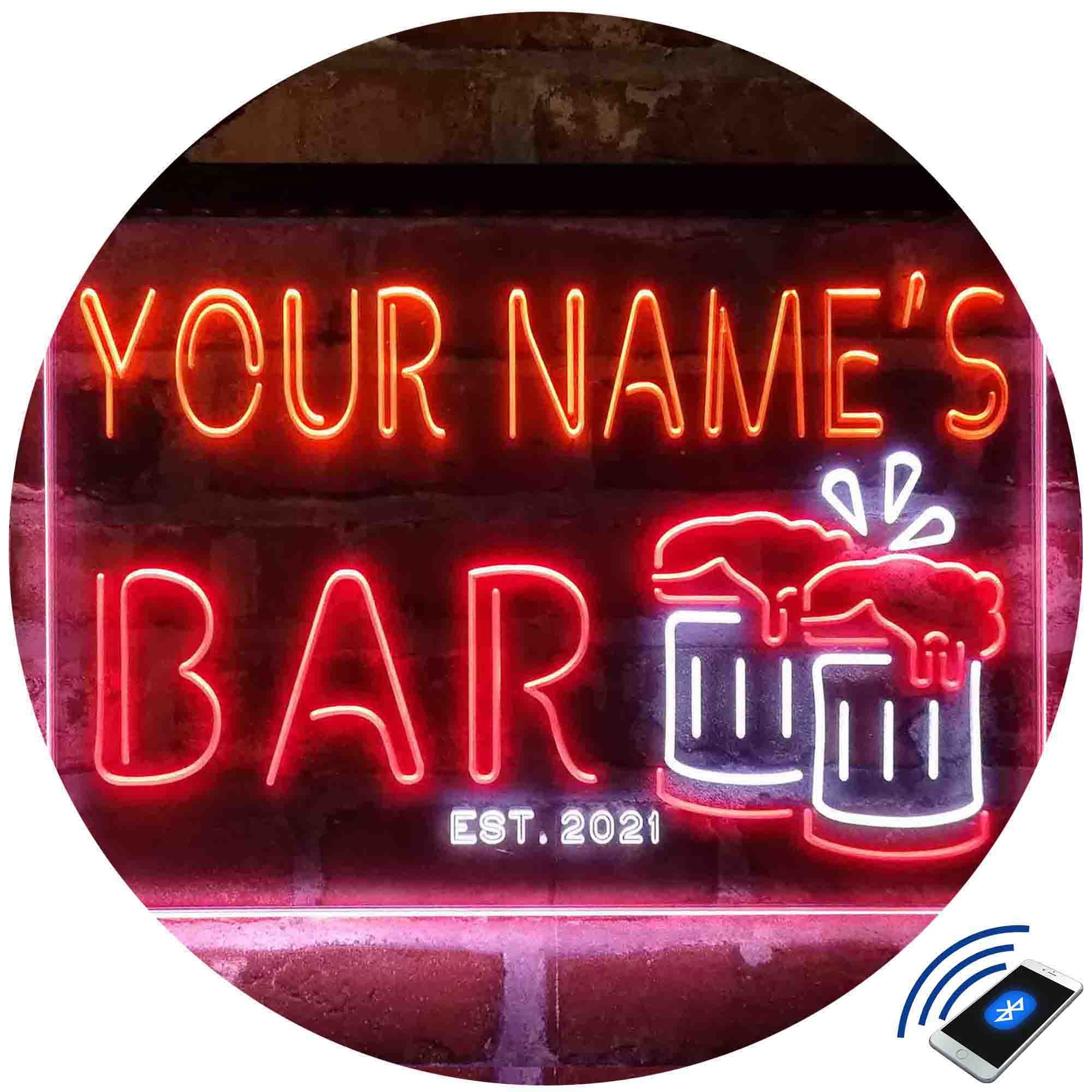 Personalized Beer Mug Decoration Home Bar Tri-color LED Neon Light Sign ...