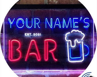 Personalized Pub Club Den Cabin Beer Home Bar Tri-Color LED Neon Light Sign Unique 3D Engraved Art Decor Customize Name Man Cave  st9-pv1-tm