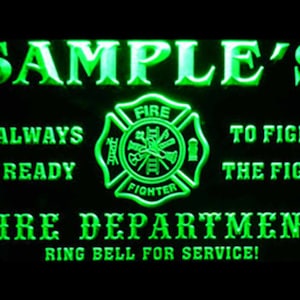 Name Personalized Custom Firefighter Fire Department Firemen Neon Sign st3-qy-tm