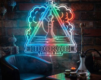 Letrero de neón LED personalizado para salón de shisha, decoración de pared moderna para sala de fumadores, luz acrílica fnd-i0145