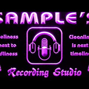 Name Personalized Custom Recording Studio Microphone Neon Light Sign st3-qm-tm