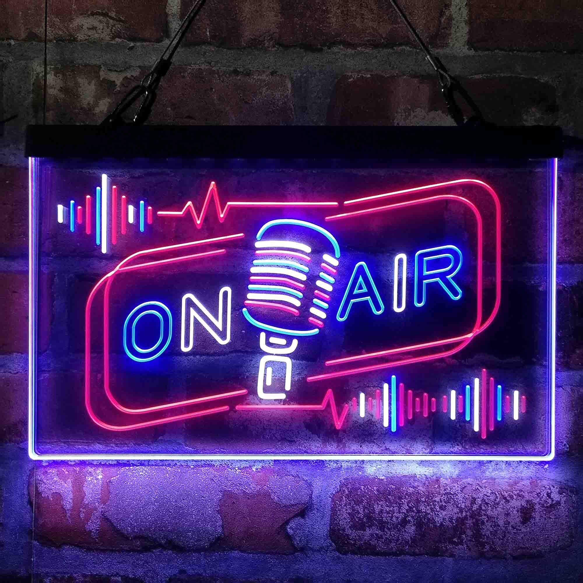 当時物 ネオン管 ブルー ピンク LEDスポット サウンドコントローラーセット On Air Speaker Microphone DND Tri-color Led Neon Sign St9-m2028 - Etsy