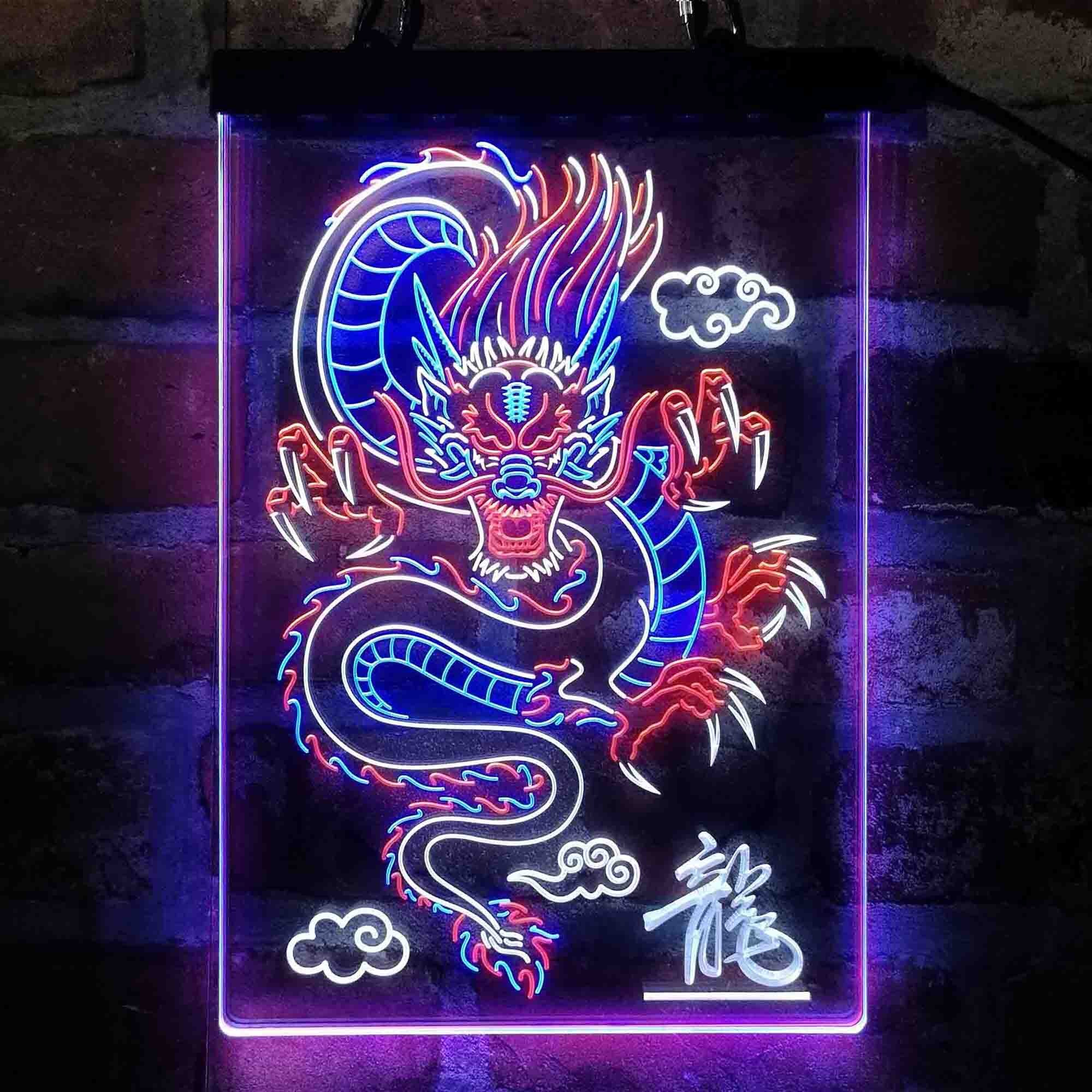 雲の中の中国の龍の文字3色LEDネオンサイン st9-i3225 - Etsy 日本