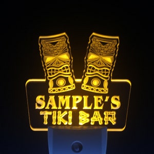 Name Personalized Custom Tiki Bar Beer Day/ Night Sensor LED Sign wspm-tm